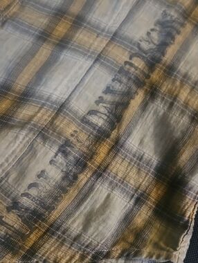 Harley-Davidson Plaid Snap-Up 3/4 Sleeve Shirt HD Logo Front&Back Med